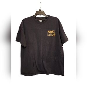 Charcoal Gray Short Sleeve Tee with Crew Neck Logo Bigfoot Sasquatch